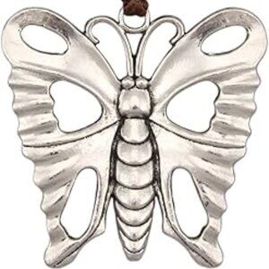 Beautiful Boho Butterfly Necklace Silver with Heather Chain Bohemian Cowgirl